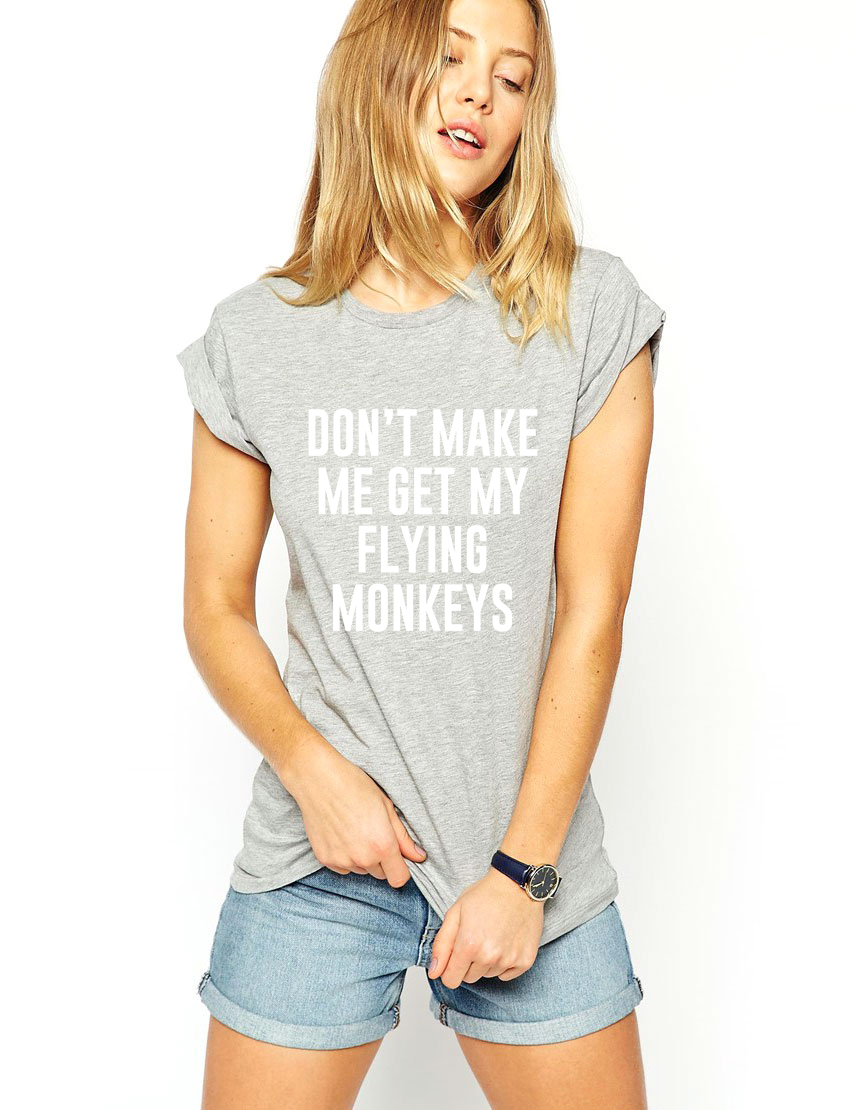 Tricou dama gri cu alb - Flying Monkeys